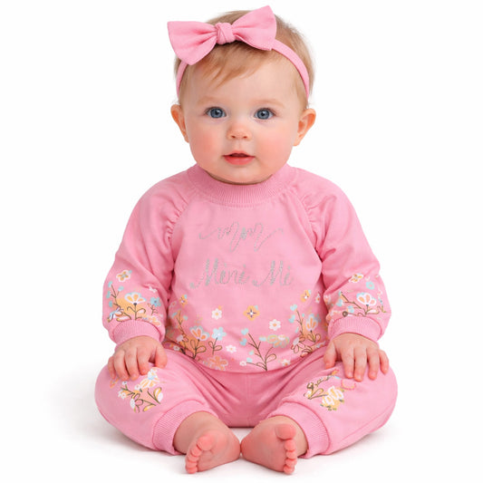 Infant Girls Fine Jersey 2 PC Suit Mini Mi-Pink