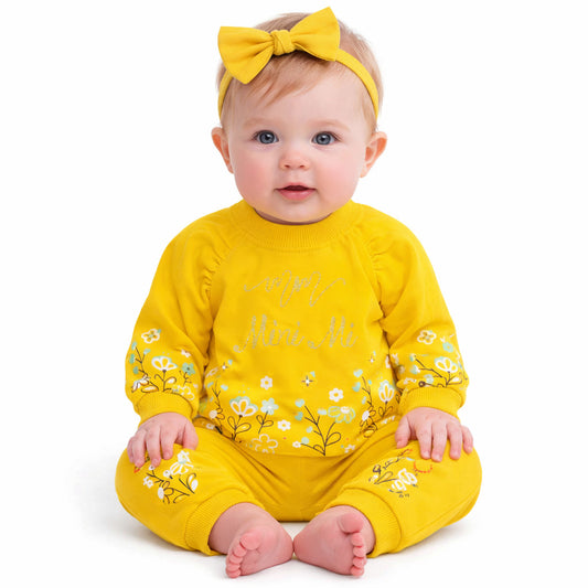 Infant Girls Fine Jersey 2 PC Suit Mini Mi-Mustard