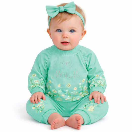 Infant Girls Fine Jersey 2 PC Suit Mini Mi-Green