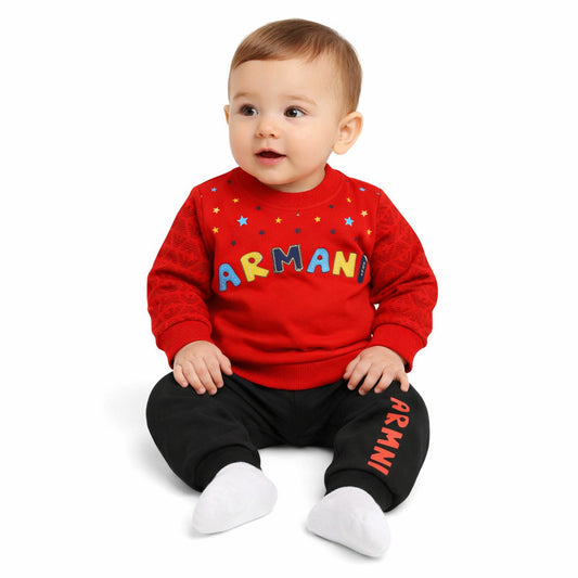 Infant Boys French Terry 2 PC Suit Arman-Red