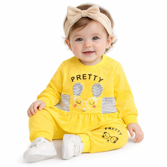 Infant Girls Fine Jersey 2 PC Suit Pretty-Yellow