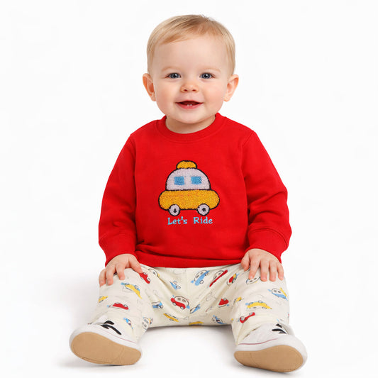 Infant Boys Fine Jersey 2 PC Suit Car-Red