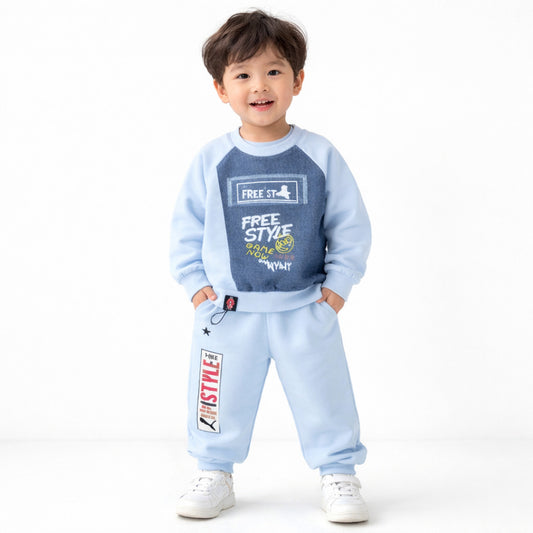 Boys Fine Jersey 2 PC Suit 1518-Sky Blue