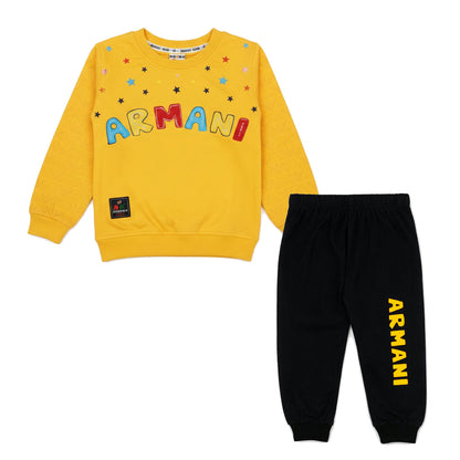 Infant Boys French Terry 2 PC Suit Arman-Yellow