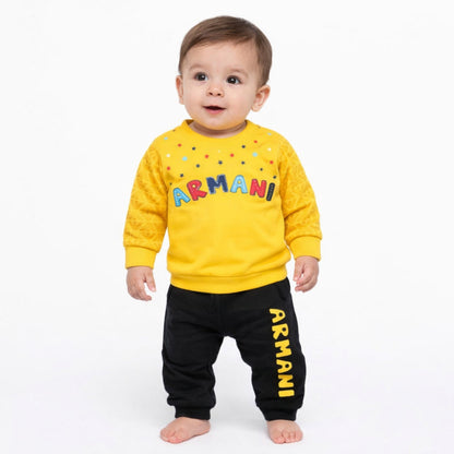 Infant Boys French Terry 2 PC Suit Arman-Yellow