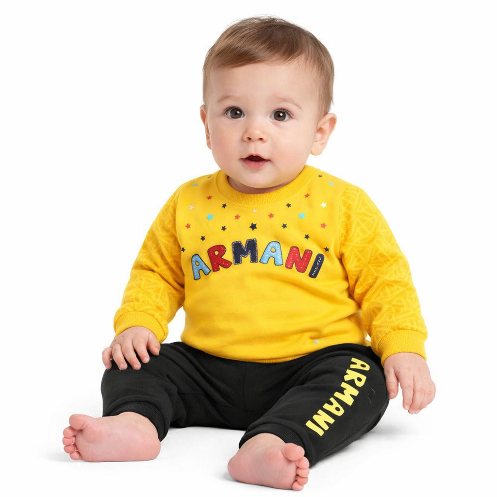 Infant Boys French Terry 2 PC Suit Arman-Yellow